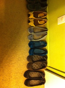 All the flats I could wear when my cast was first removed. With some effort, I can wear a few heels now too.